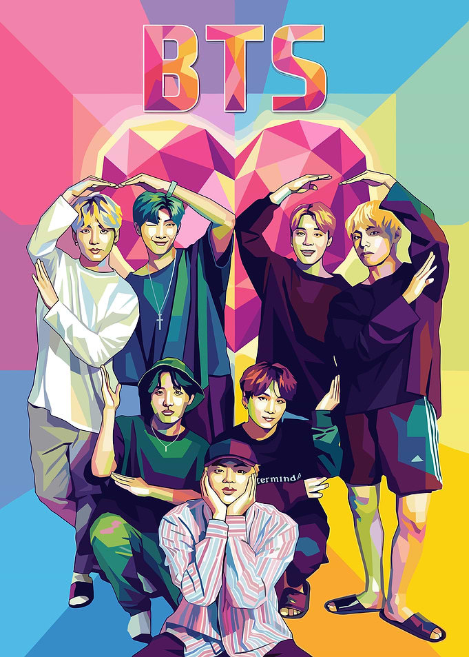 BTS Pop Art Group Portrait