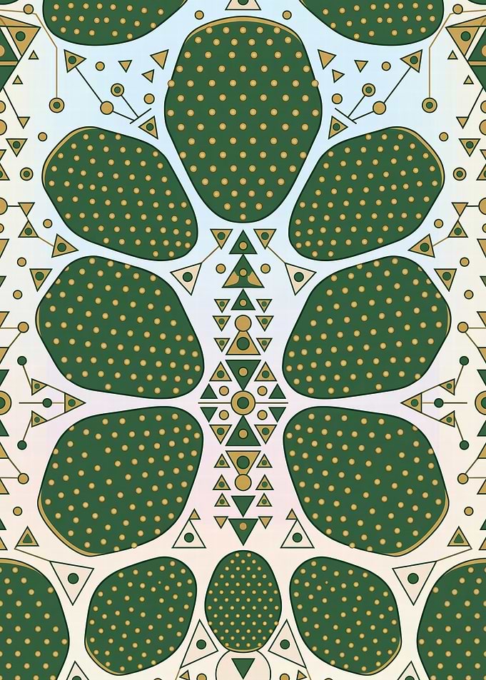Abstract Geometric Cactus Pattern