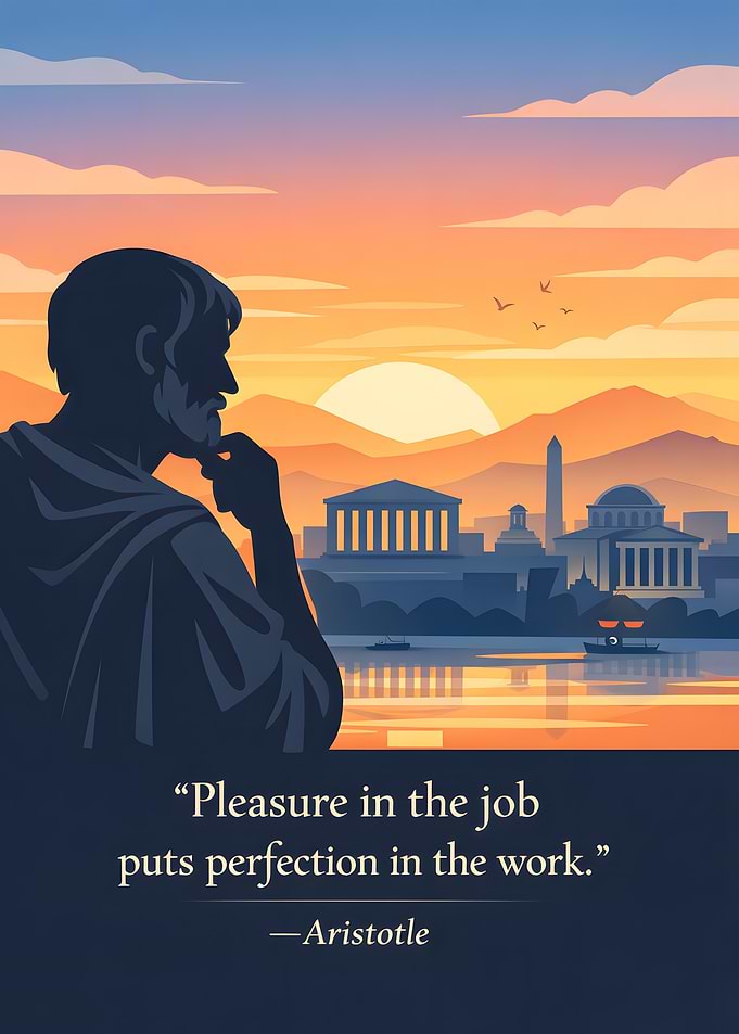 Aristotle quote about work and pleasure