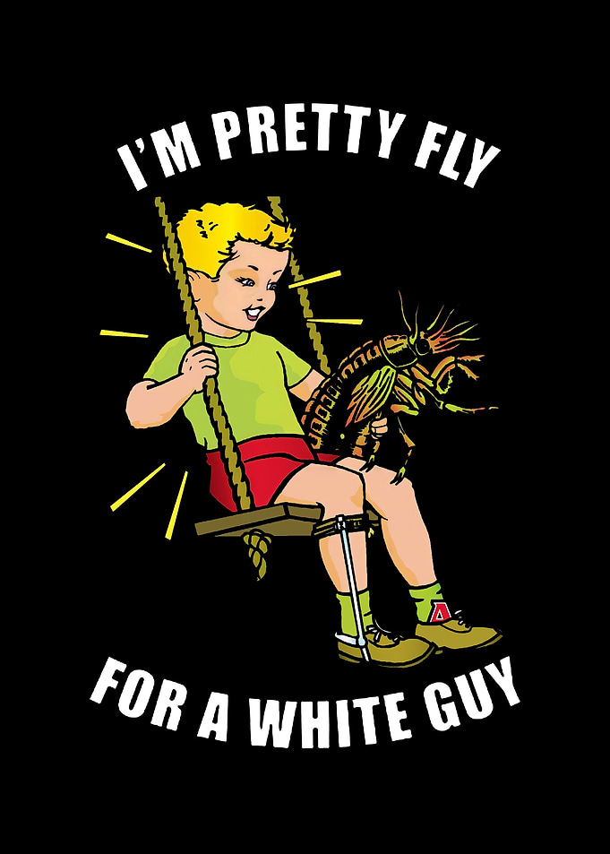 Boy on swing with grasshopper
