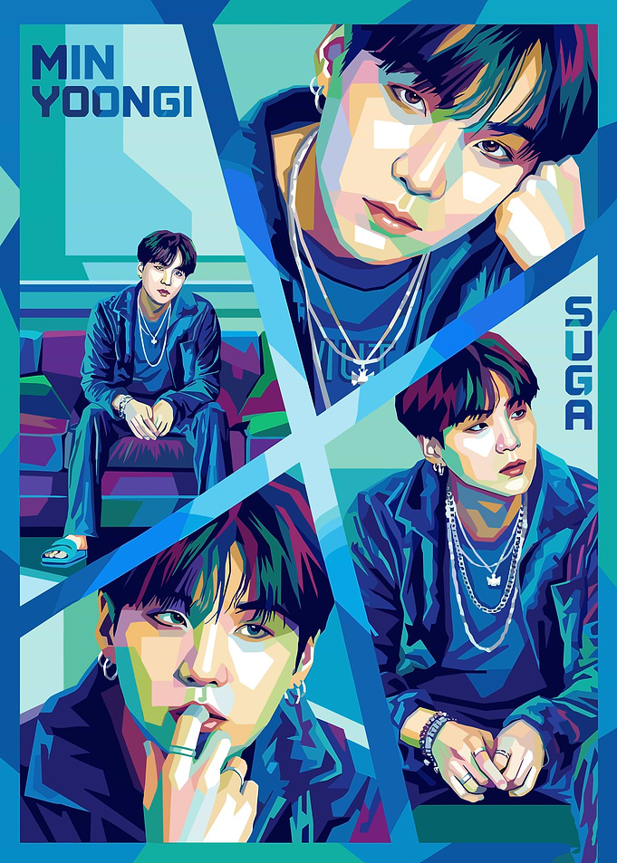 Min Yoongi Pop Art Portrait