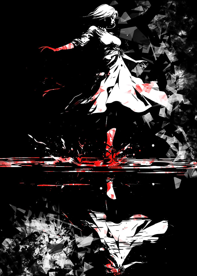 Woman in White Dress Shattering