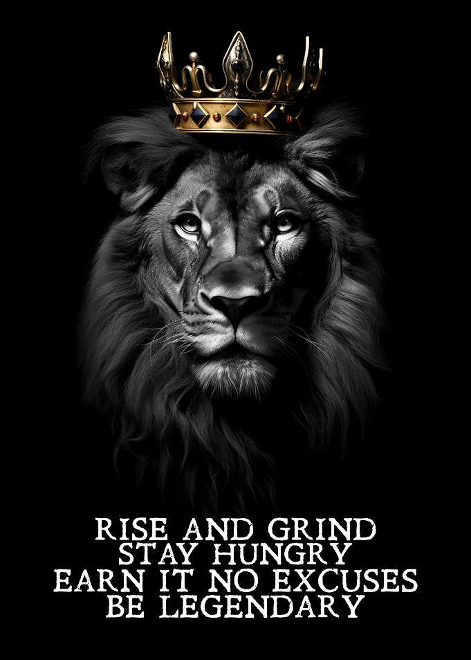 Lion King Crown Motivational Quote