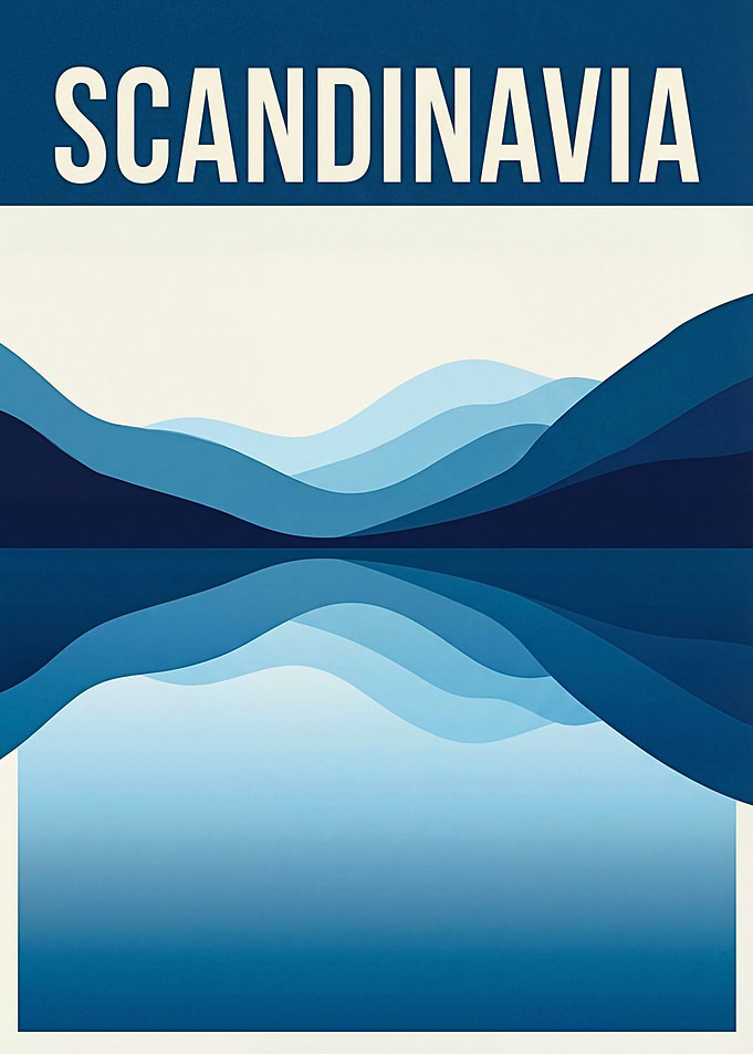 Scandinavia Abstract Landscape Poster
