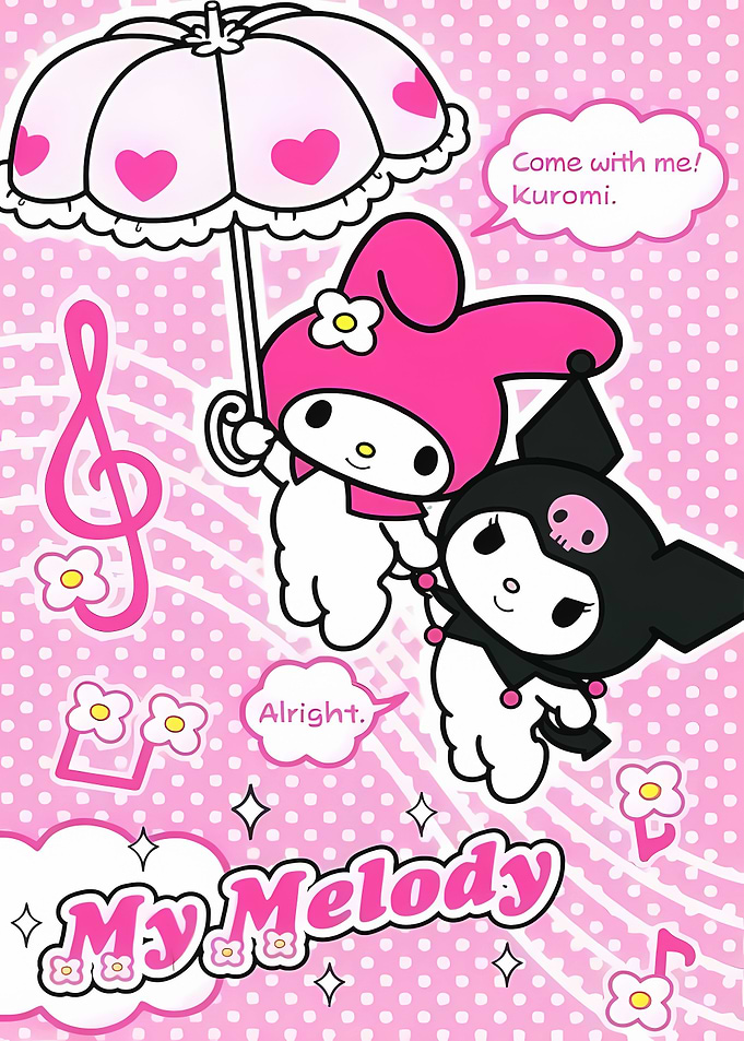 My Melody and Kuromi with Umbrella