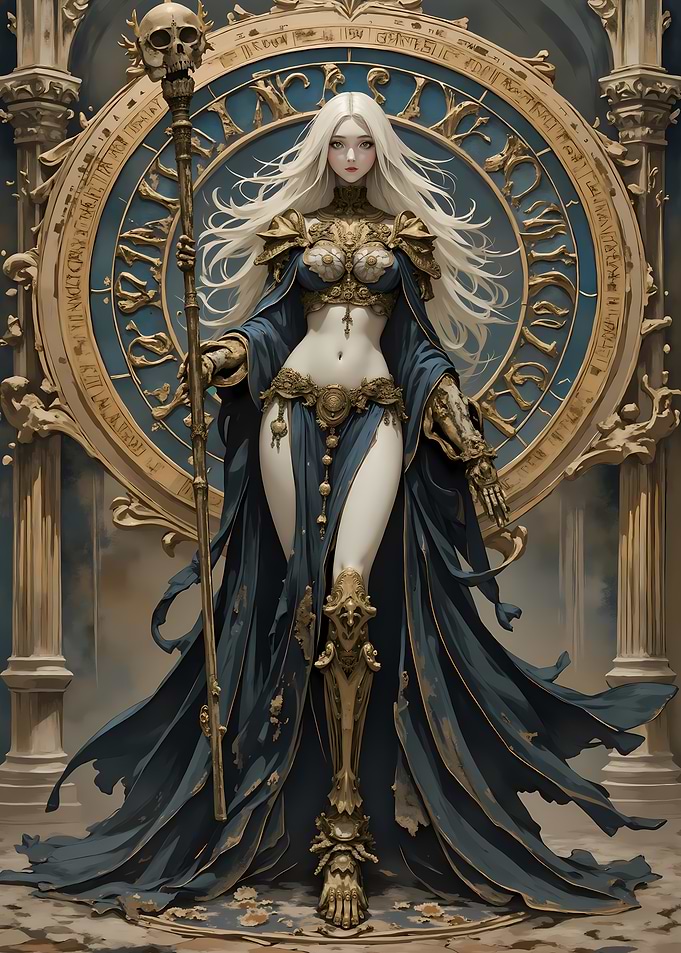 Fantasy Sorceress with Skull Staff