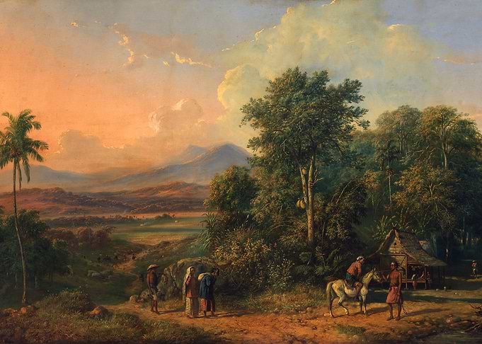 Tropical Landscape with Travelers