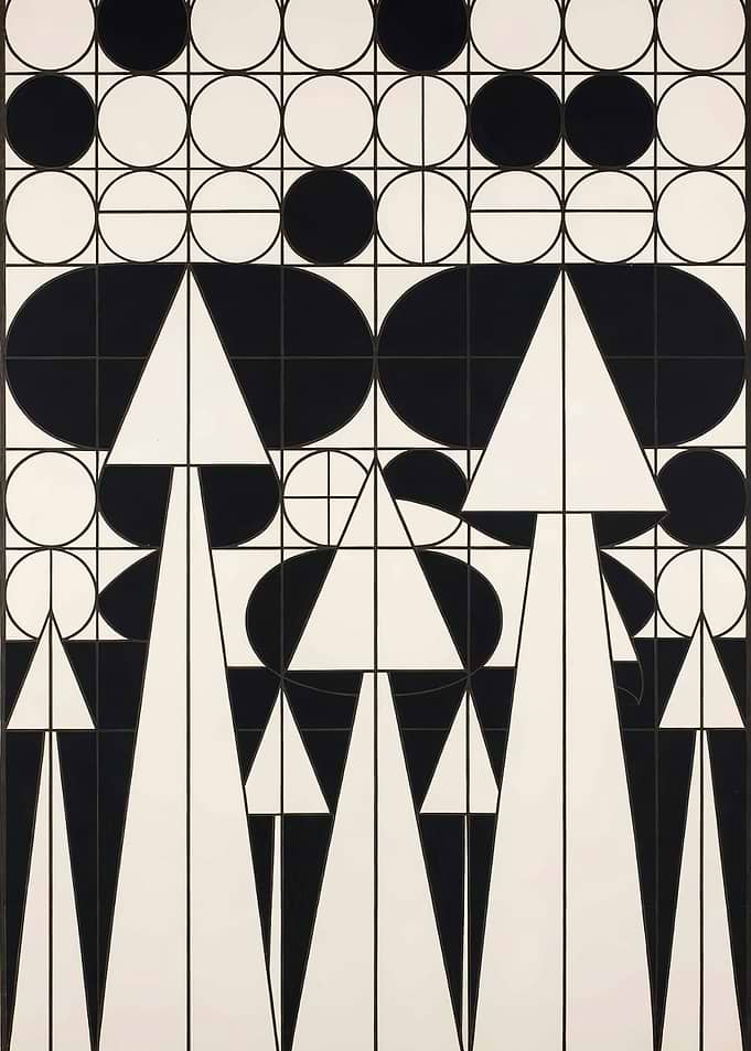 Geometric Black and White Abstract Art