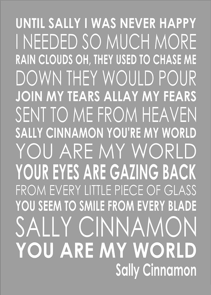 Sally Cinnamon Text Art