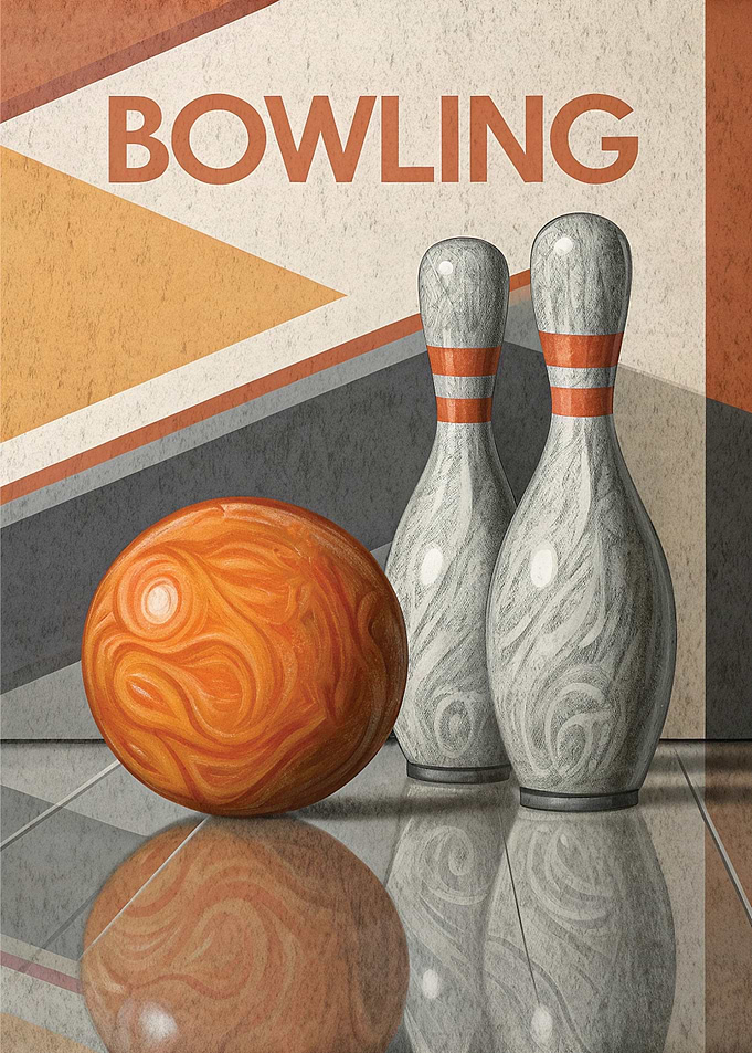 Retro Bowling Poster