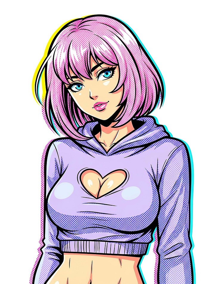 Anime Girl in Hoodie