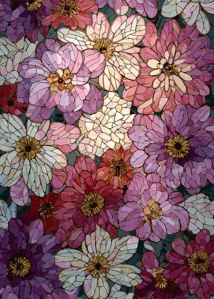 Mosaic Floral Pattern