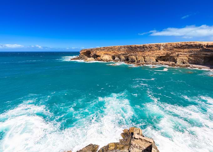 Rugged Coastline with Turquoise Ocean, Fuerteventura