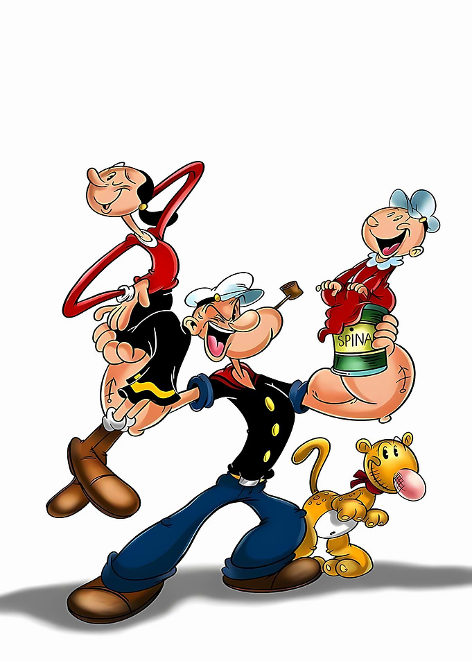 Popeye and Friends with Spinach