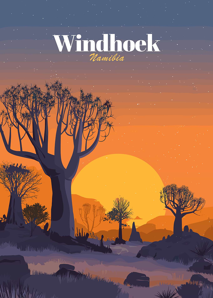 Windhoek Namibia Sunset Landscape