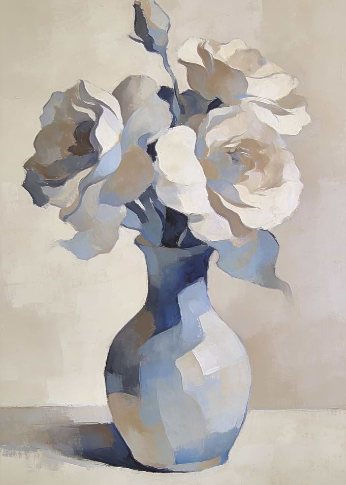 Floral Arrangement in a Blue Vase