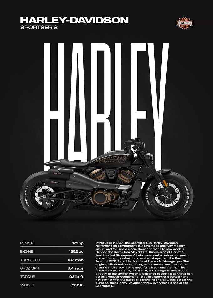 Harley-Davidson Sportster S Motorcycle Poster