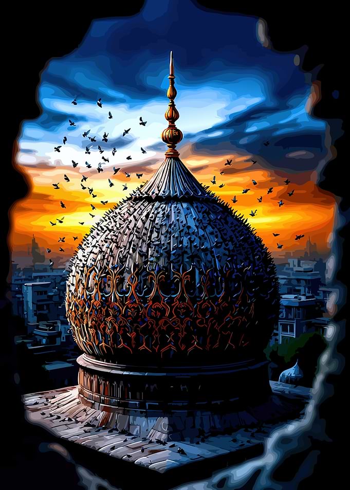 Dome with Birds at Sunset