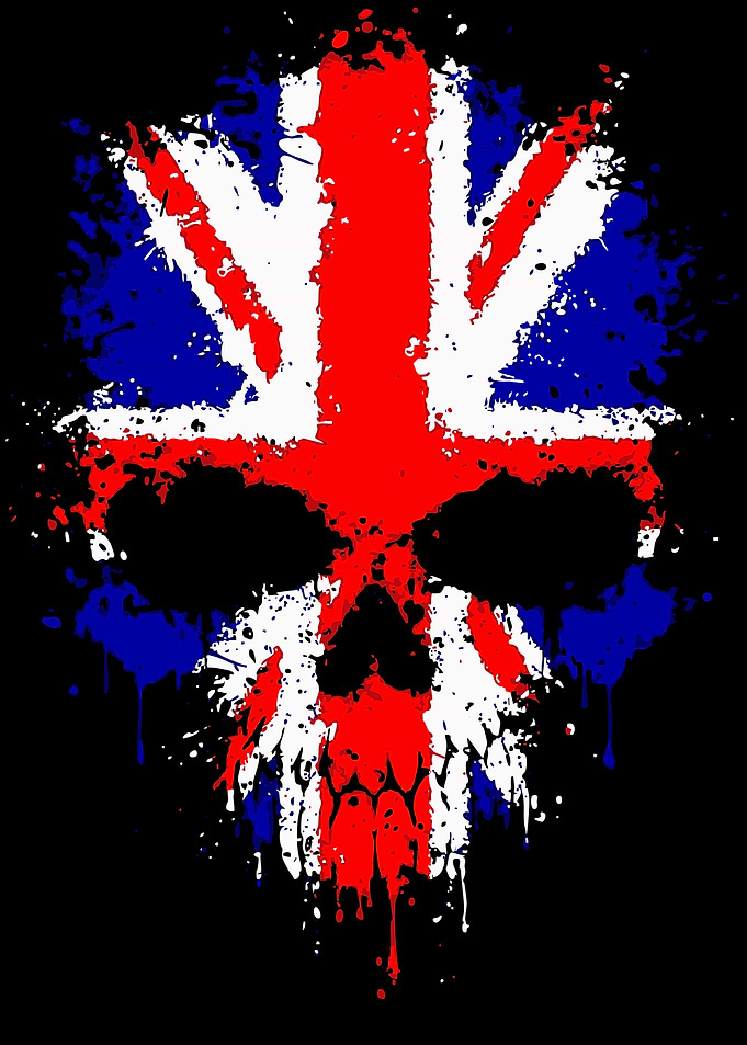 Union Jack Skull Splatter Art