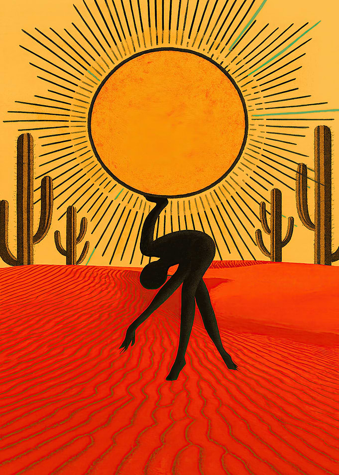 Desert Sun and Figure