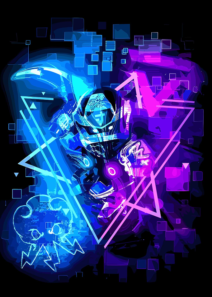 Ninjago Neon Geometric Shapes