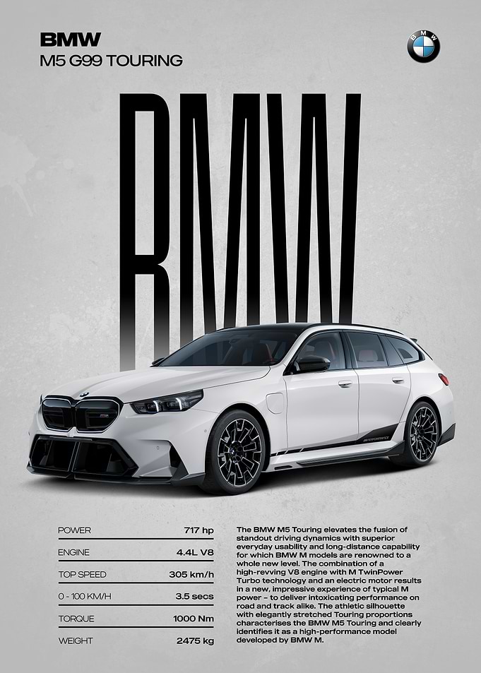 BMW M5 G99 Touring Car Poster