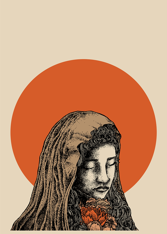 Woman with Veil and Flower