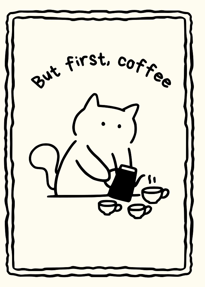 Cute Cat Pouring Coffee