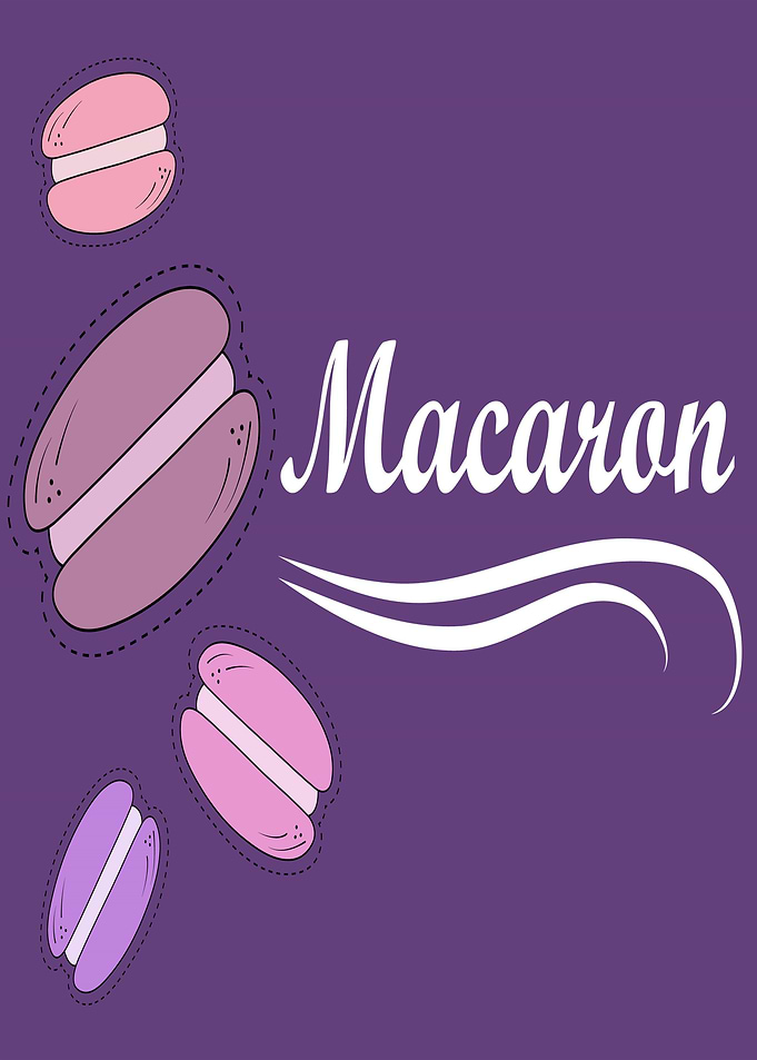 Macaron illustration with text