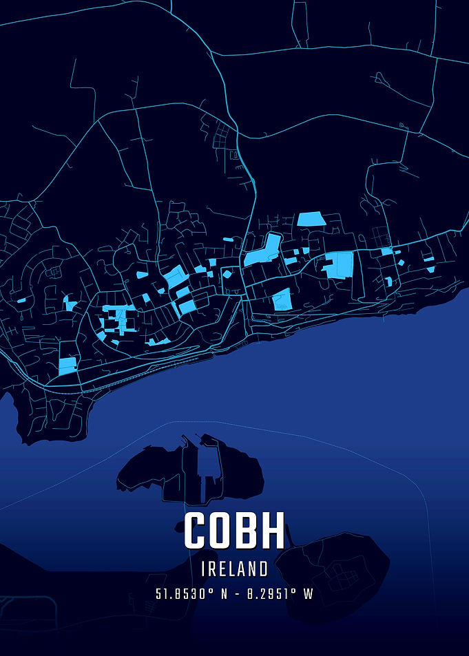 Cobh Ireland Midnight City Map