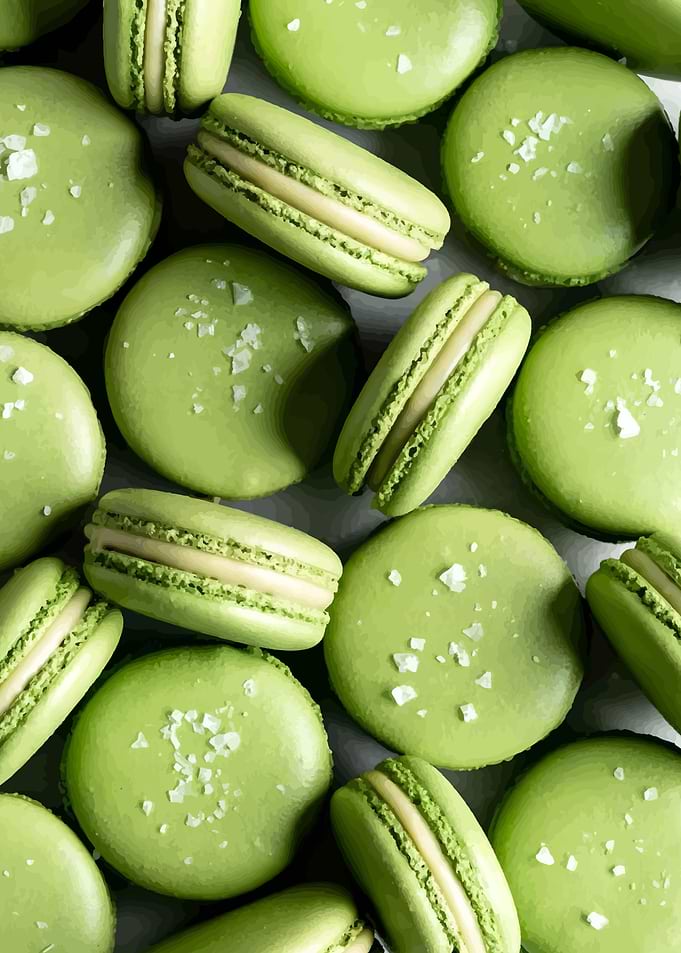 Green Salted Macarons