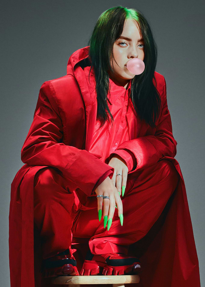 Billie Eilish in Red Outfit