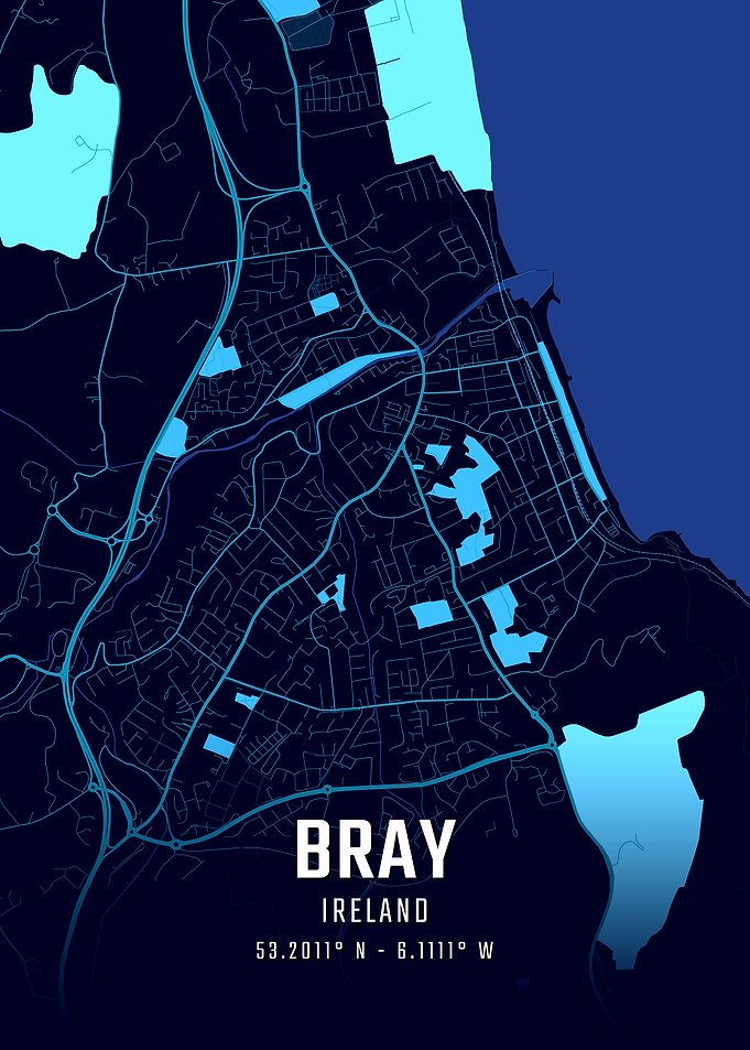 Bray Ireland Midnight City Map