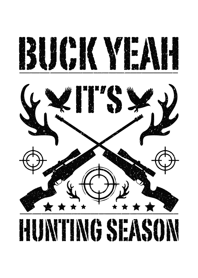 Man cave hunting wall art - 'Buck Yeah It’s Hunting Season' funny lodge wall decor for hunters