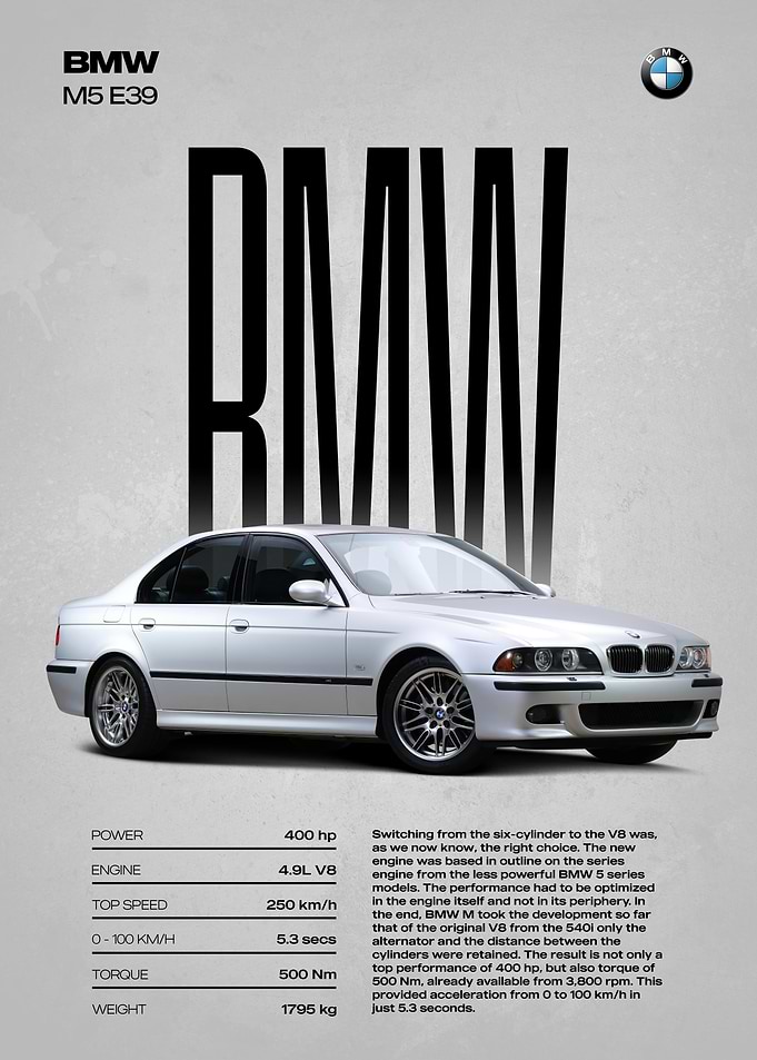 BMW M5 E39 Poster