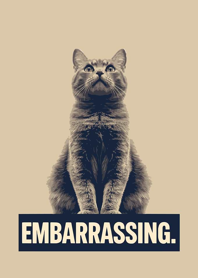 Cat with Embarrassing Text