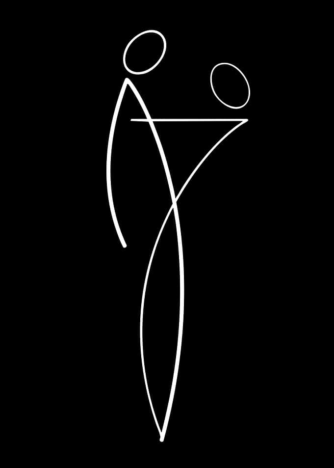 Abstract figures embracing