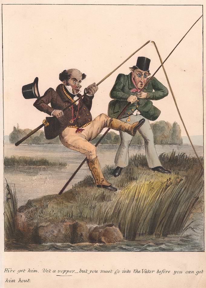 Two Men Fishing in a Pond