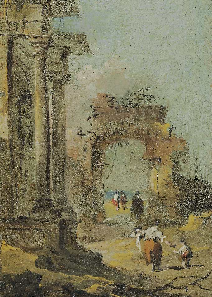 Figures in a Ruined Archway