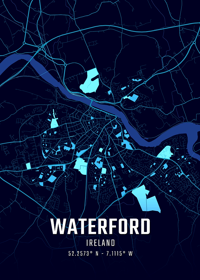 Waterford Ireland Midnight City Map