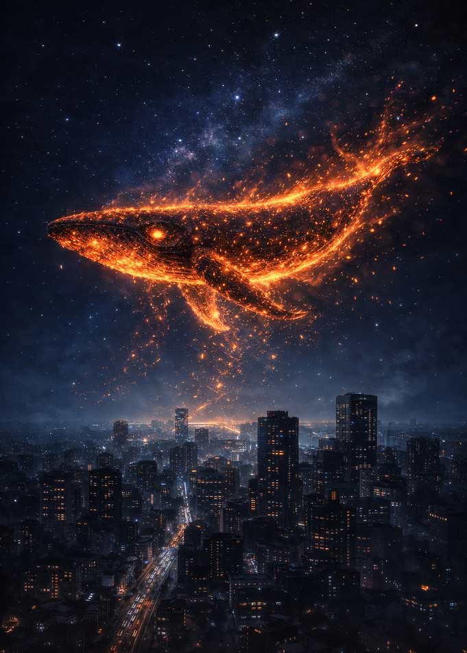 Cosmic Whale Over City