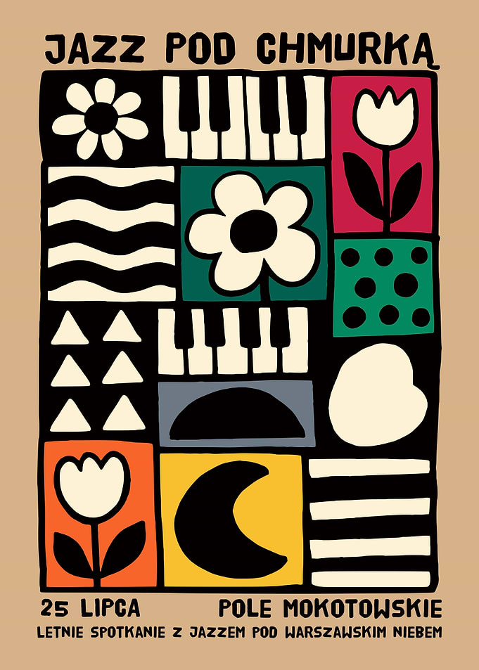 Jazz Pod Chmurką Vintage Polish Poster