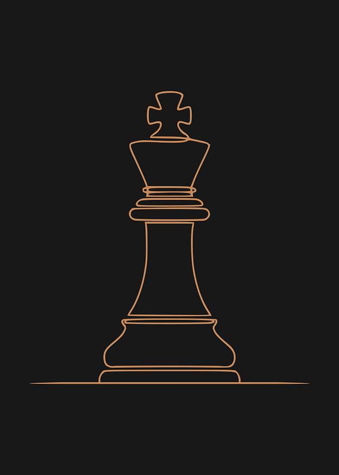 Chess King Minimalist Line Art (light version)