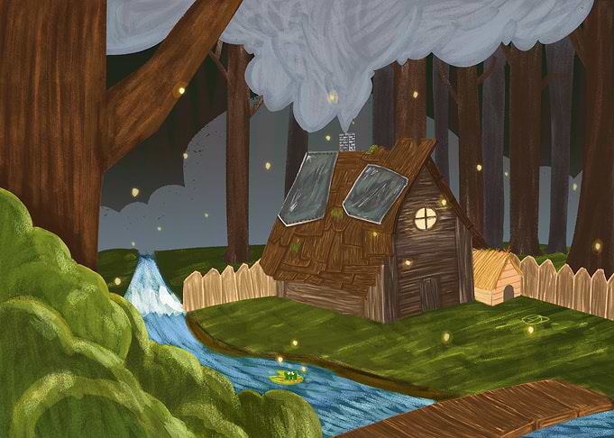 Cabane dans un marais