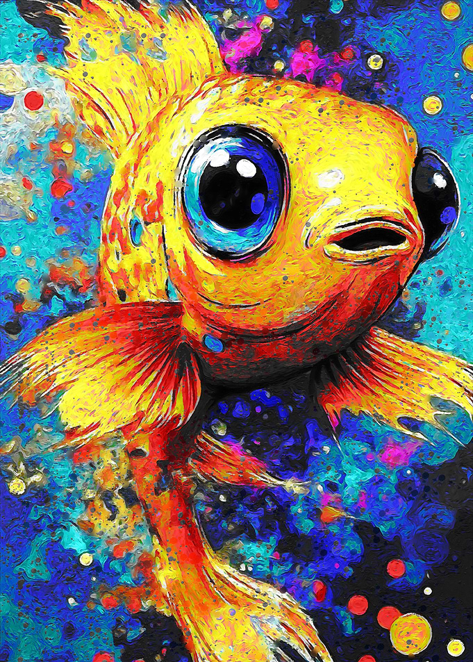 Vibrant Goldfish with Big Eyes