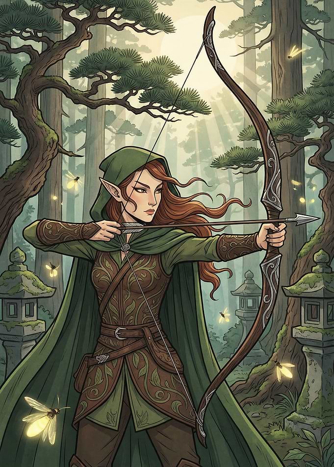 Elf Archer in Forest