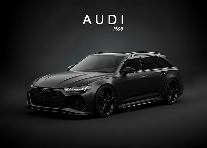 Audi RS6 Matte Black poster