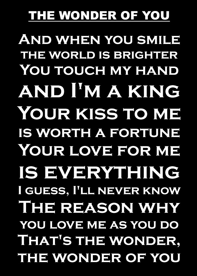 The Wonder of You Lyrics