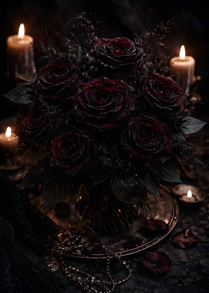 Dark Romance Roses and Candles