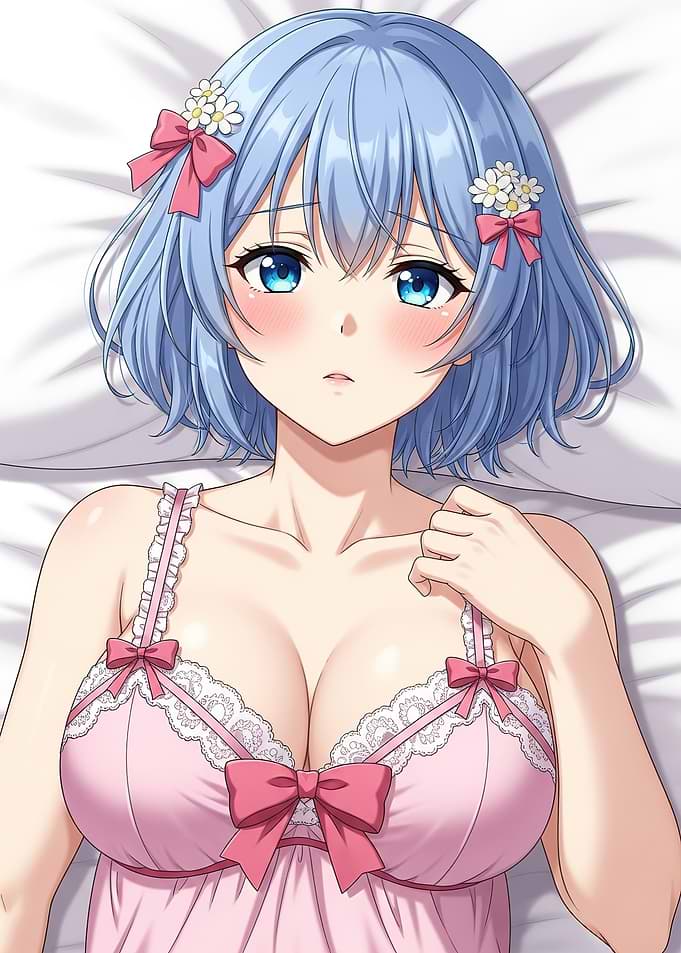 Anime Girl in Pink Lingerie